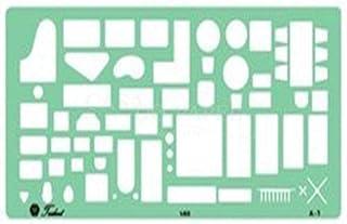 Gabarito Completo de Móveis e Sanitários, A-1, Trident, Acrílico Azulado, 30 x 15 cm