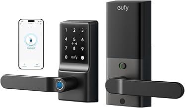 eufy C33 Fechadura Digital Inteligente Wi-Fi Biométrica, 5 maneiras de desbloqueio, Impressão Digital, Senha virtual, Controle Remoto App, Bateria Longa Duração 12 Meses, Compatível com Alexa