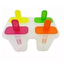 Picoleteira Infantil com 4 Cavidades Divertidas – Forma de Sorvete BPA Free | Moldes Coloridos para Picolé de Frutas, Iogurte, Chocolate Forma de Picole