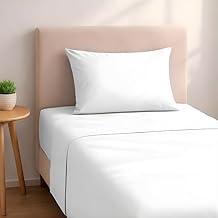 Jogo de Lençol Solteiro 2 Peças 100% Algodão Fio Penteado Percal 200 Fios - Lençol Confortável & Respirável - Lençol de Hotel Luxuoso - Bolso Fundo, Fácil Ajuste, Extra Macio (Solteiro, Branco)