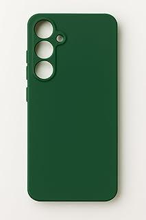 Compativel com Samsung Galaxy S25 FE - Capinha Capa Case Silicone Macia Veludo Forro Interno Premium Com Proteção De Câmera Verde Musgo