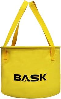 Bask Camping Balde Dobrável Multiuso – Impermeável, Compacto 2 cm, Leve 330 g, Suporta 20 kg, Ideal para Limpeza, Camping & Gelo (Amarelo)