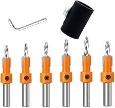 Kit de Brocas Escareador para Madeira, 8/10mm, 6 Peças, com Limitador de Profundidade