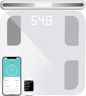 Balança Digital Bioimpedância, Balança Digital Corporal, 21 Métricas Corporais Importante, Análise Precisa da Composição Corporal + App Monitora Peso, Gordura, IMC etc, Android/iOS, 10 Perfis