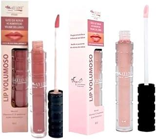 Max Love Lip Volumoso, Kit com 2 Gloss Labial com Ácido Hialurônico, Vitamina E e D-Pantenol, Efeito Translúcido e Brilhante