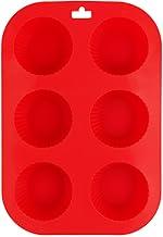 Forma de Silicone para Cupcake e Muffin com 6 Cavidades Flexível, Resistente a Temperatura.