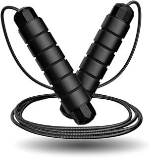 Corda de Pular Profissional Fitness Ajustável 3m com Rolamentos Cabo de Aço Revestido em PVC, Pegada Ergonômica Antiderrapante para Crossfit, HIIT e Treinos