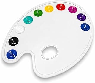 Paleta Godê para Pintura 22x29cm com 9 Cavidades – Bandeja para Tintas Acrílica, Óleo e Aquarela – Fácil de Lavar, Leve e Resistente para Artistas e Estudantes