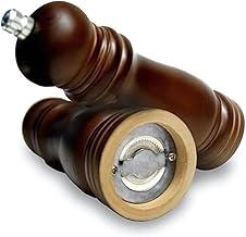 Kit 2 Moedores de Sal e Pimenta em Madeira Trituradores Premium com Regulagem de Granulometria Acabamento Clássico e Fácil Manuseio para Temperos e Condimentos Secos