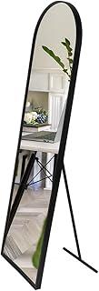 Espelho de Chão, Espelho Corpo Inteiro Grande de Chão Portal Moldura Couro Decoração Sala Loja Closet(40cmx120cm)(Preto)