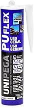 Silicone Pu Flex Uso Geral Selante Fixador Colante Adesivo Para Vedação E Calafetação Unipega 280ml Branco