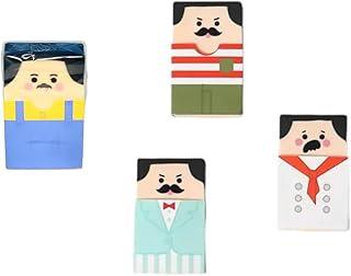 Kit 4 Borracha Escolar Homem Careca Calvo Fofo Criativa Calvinho Borrachas Carequinha