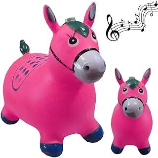 Cavalinho Pula Pula Infantil Grande com Som e Luzes, Inflável, Borracha Resistente- QH Shopp (Rosa, 0)