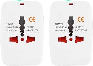 Adaptador de Tomada Internacional KIT 2 para Viagens EUA Europa Asia Uk Bivolt com Trava de Segurança Portátil Ajustável Adaptador PREMIUM