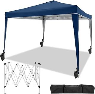 Joyfox Tenda Gazebo 3x3m Sanfonada Impermeável com Proteção UV, Toldo Articulada Dobrável de Montagem Instantânea para Praia, Camping e Eventos - Azul Marinho