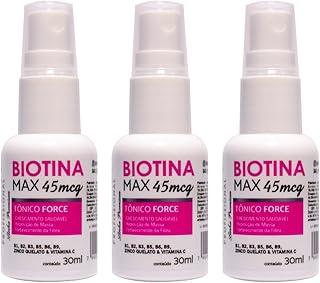 Combo 3 Tônicos Force Biotina Max 30ml – Fortalece e Auxilia o Crescimento de Cabelos e Sobrancelhas
