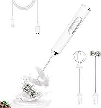 Misturador Portátil de Bebidas e Ovos Mini Mixer Elétrico Recarregável USB com Batedor de Aço Inoxidável (Prata)