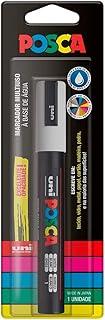 POSCA, UNI, Caneta Marcador PC-5M, Ponta Média, traço de 2,5mm a 6,8mm, Branca, Blister com 1 Unidade
