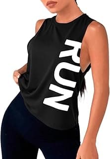 Regata Feminina Estampada Run Camiseta Sem Manga Soltinha Leve Caminhada Corrida Academia Esportiva Casual Confortável Verão