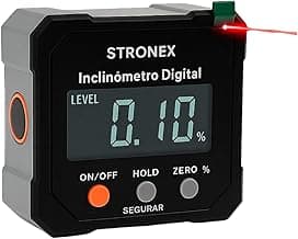 Inclinômetro Digital com Laser Duplo, Display LCD, Magnético, Medidor de Ângulos e Níveis, Portátil, para Construção Civil e Marcenaria