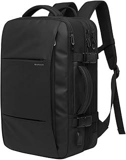 BANGE Mochila Executiva Masculina Reforçada de 40L Expansível Antifurto Impermeável para Notebooks de Até 17.3 Polegadas (Preto)