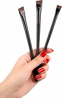 3x Pincel Chanfrado Profissional Premium Sobrancelha Henna Preto com 30.02% de desconto por R$ 13,99 na amazon