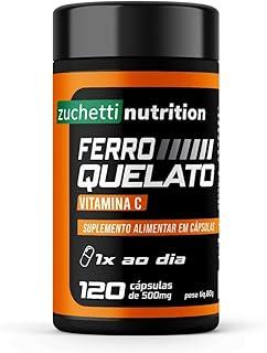 Ferro Quelato Bisglicinato 34mg 120 Cápsulas Vitamina C 200mg Zuchetti nutrition