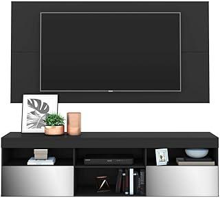 Rack Suspenso com Espelho e Painel para Tv até 65" Multimóveis Flórida Fg3322 Preto
