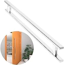 Puxador Porta 1 Metro Madeira Vidro Aço Inox 304 Escovado Pivotante Diversas Cores - Brinovar (PRATA)