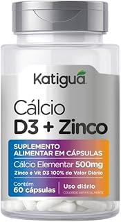 Katiguá, Cálcio + Vitamina D3 + Zinco, Sem sabor, 60 Cápsulas rígidas • 30 doses, Prata