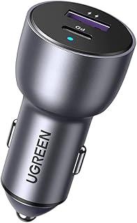 Ugreen Carregador Veicular 2 em 1 42.5W Pd Usb A/C Suporta Carregamento Rápido Qc3.0 Multi Proteção Curto Circuitos Corrente Alternada Compatível com Iphone e Android/No Brasil