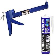 Kit Aplicador de silicone + Veda Calha Selante PU Flex Uso Geral Branco 280ml - Unipega