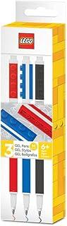 Jandaia, Kit 3 Canetas Gel Vermelha, Azul, Preta | Canetas Gel LEGO® com peça para encaixar | Lego Stationary