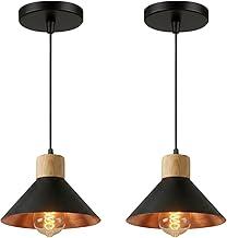 KIT 2 Luminária Pendente de teto Moderna Sala Cozinha Balcão (Preto e Cobre)