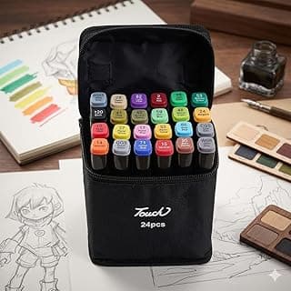 Caneta Marcador Para Colorir Desenho Profissional 24, 36, 48, 60, 80, 100, 120, 168 Cores Conjunto De Canetinhas Pontas Duplas Codificados por Cores Vivas para Desenho (24) com 27.99% de desconto por R$ 12,89 na amazon