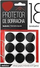 2 Kit Protetor Borracha Redondo 18 Unidades 2,5cm Pé Móveis Cadeiras Resistente Piso Porta Anti deslizante Proteção Autoadesivo - Total 36 Unidades