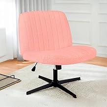 Cadeira Escritório DT3 Dolly, Criss Cross Cosy Chair, Original, Assento Extra Grande e Largo, Leisure, Penteadeira, Escrivaninha. (Boucle, Pink)