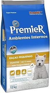 Ração Premier para Cães Filhotes de Raças Pequenas Ambientes Internos Sabor Frango e Salmão, 12kg Premier Pet Raça Filhotes,