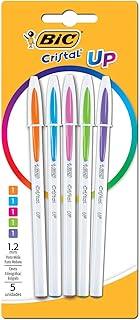 BIC, Caneta Escrita Média, Cristal UP, 5 Cores Vivas, 5 Unidades