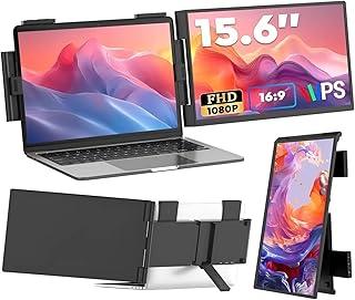 Extensor de tela portátil, 15,6" FHD 1080P Dual Monitor, Extensor de monitor portátil para laptops de 14 "-16", Segunda tela com porta USB-C/HDMI, Plug n Play para Windows
