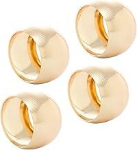 LYOR - Conjunto 4 Anéis para Guardanapo de Aço Circle Dourado 4,5cm