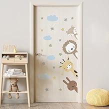 Adesivo Parede Para Porta Infantil Animais e Estrelinhas
