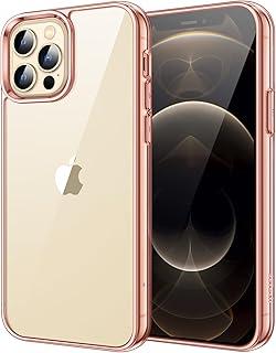 JETech Capa para iPhone 12 Pro Max 6,7 Polegadas, Case Protetora de Telefone à Prova de Choque Não-Amarelecimento, Capinha Parte Traseira Transparente Anti-Riscos (Rosa Ouro)