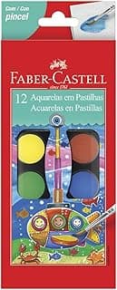 Pastilha de Aquarela Estojo com 12 Cores, Faber-Castell, 19.0012, Multicor com 18.53% de desconto por R$ 30,39 na amazon