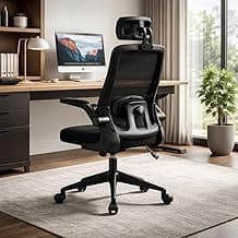 BlidShop Cadeira de Escritório Ergonômica, Suporte 120kg, Ajuste Lombar, Apoio de Cabeça, Tela Mesh Premium, Giratória, Home Office (Preta) com 41.22% de desconto por R$ 470,16 na amazon