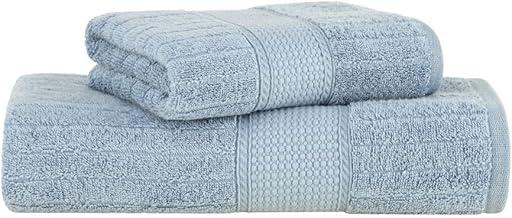 Jogo de Toalhas Buddemeyer Fio Penteado Alva Banho Azul 2 Peças