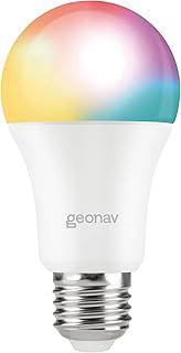 Hi by Geonav Lâmpada Inteligente Led 9W, Wi-Fi, E27, Branco Frio/Quente/RGBW 16 milhões de cores, Dimerizável, Controle no Aplicativo, 810 Lúmens, Bivolt, Compatível com Alexa e Google Assistente