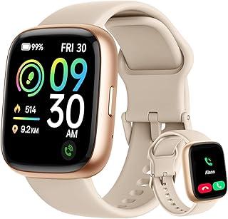 Bettdow SmartWatch Feminino 1.83" Full Touch, Assistente de voz Alexa, IP68 à Prova d'Água, Ligações Bluetooth, 100+ Modos Esportivos, Notificações Inteligentes, Compatível com iOS/Android (Ouro rosê)