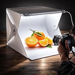 Mini Estúdio Fotográfico Portátil Iluminação LED USB Dobrável 2 fundos - 24x23x22cm