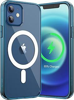 JETech Capa Magnética para iPhone 12 Mini 5,4 Polegadas Compatível com o Carregamento sem fio MagSafe, Case para Celular à Prova de Choque, Capinha Parte Traseira Claro Anti-Riscos (Marinha)